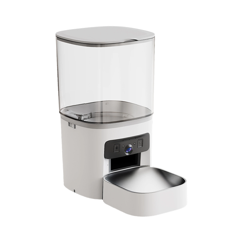 MAS-3007 Pengumpan Hewan Peliharaan Cerdas Lensa Ganda dengan Hopper Transparan 6L